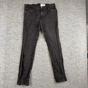 Evolution‎ In Design Jeans Mens 38x31 Black Skinny Slim Fit Charcoal Wash Denim